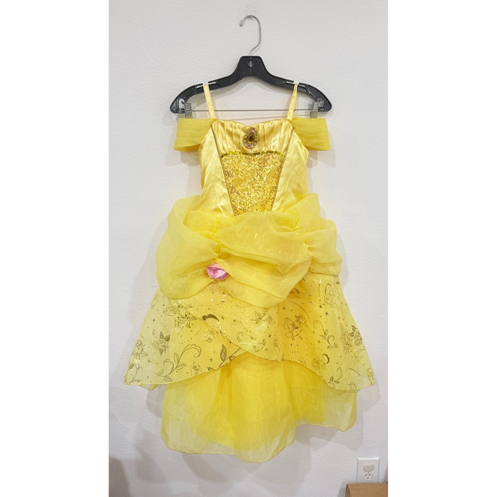 Disney Store Belle Beauty and the Beast Costume Dress Girls Size 9/10 YellowGold